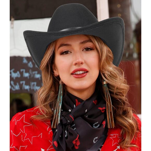 9568 Classic Felt-western-cowboy-cowgirl-hats For Women-men Fedora-jazz-hat main image 4